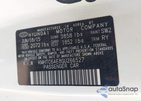 2016 Hyundai Veloster Turbo from USA, damaged, VIN KMHTC6AE8GU266527